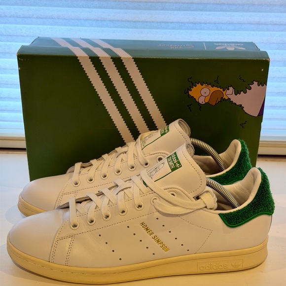 Adidas Homer Simpson x Stan Smith Sneakers Men’s size 10.5M White / Green Shoes - Picture 2 of 10